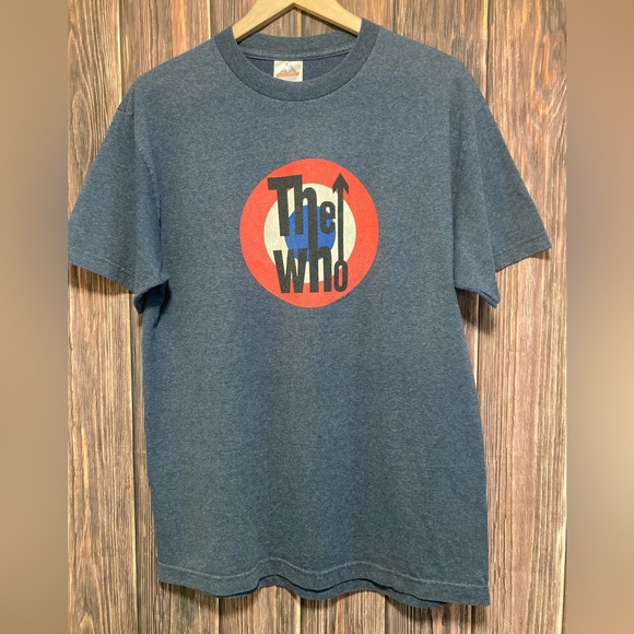 Vintage ‘The Who’ Short Sleeve Front Logo Tee Shirt Mens Size Large - Picture 1 of 4